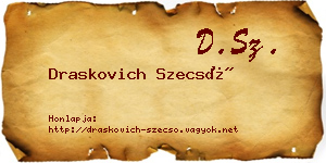 Draskovich Szecső névjegykártya